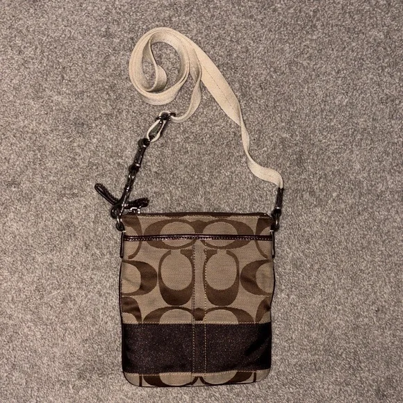 Coach Brown and Cream Crossbody Bag - Picture 1 of 11